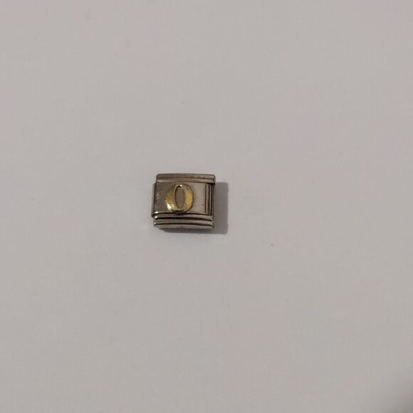Gold 0 Italian Link Stainless Steel‎ Charm for Nomination Style Bracelet - Picture 1 of 2